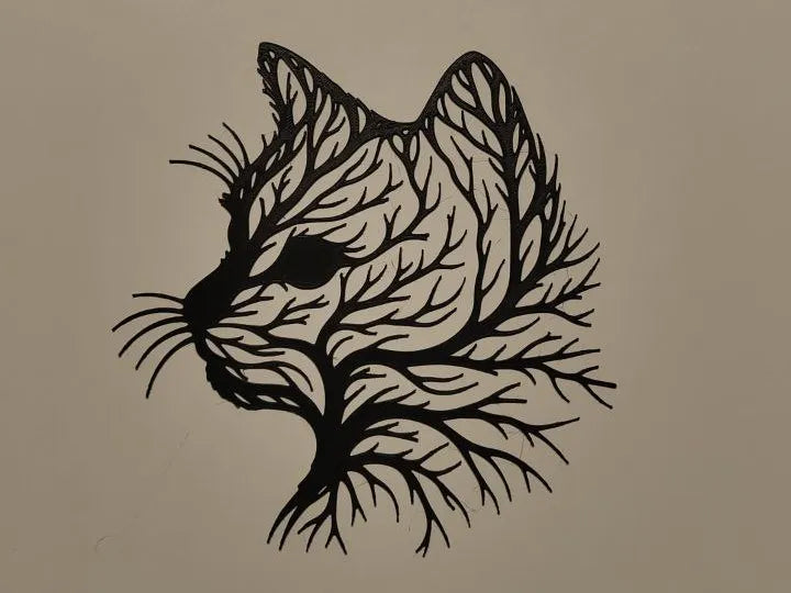 Cat Head Tree Wall Art