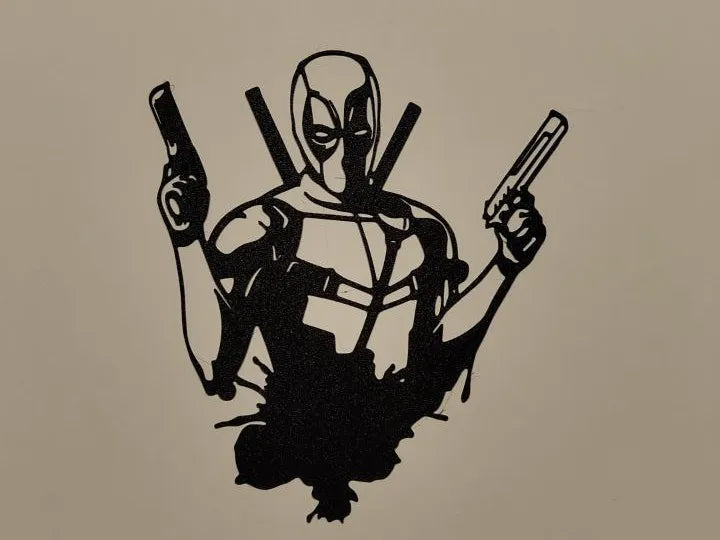Deadpool Dual Pistols Silhouette Wall Art