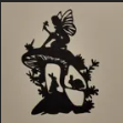 Rabbits and Fairy Silhouette Wall Art