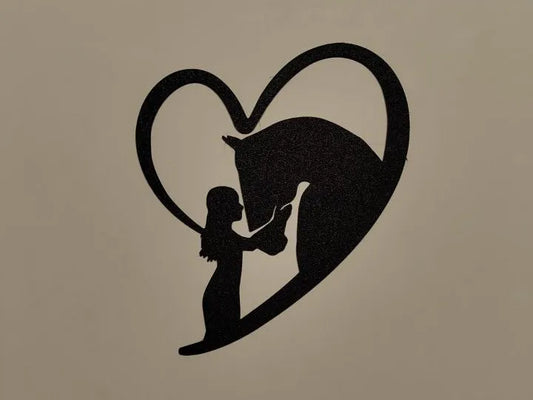 Woman and Horse Heart Wall Art