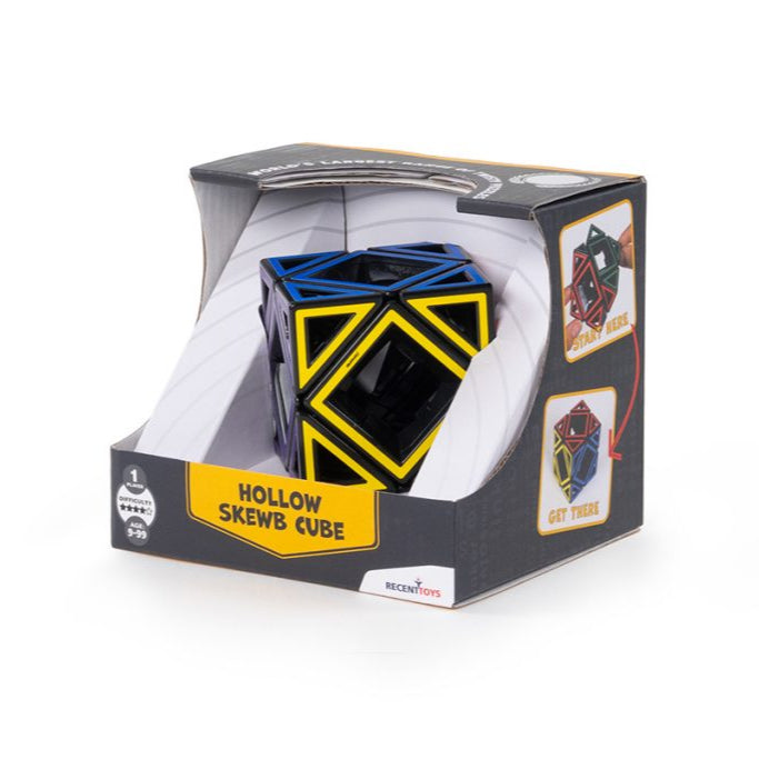 Hollow skewb cube puzzle in packaging