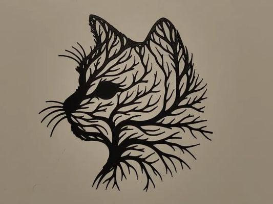 Cat Head Tree Wall Art
