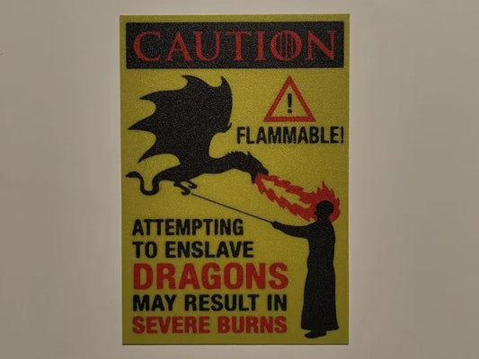 Caution Dragons Wall Art
