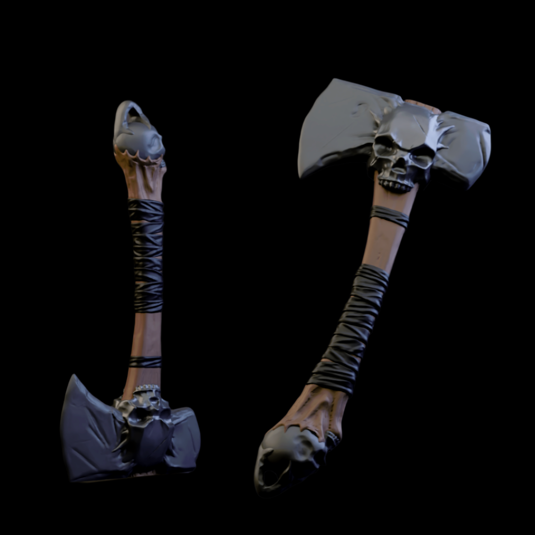 Skull Axe Keyring